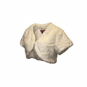Say What? Faux Fur Jacket Ivory/white‎ Juniors size medium